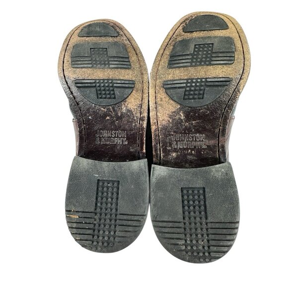 Johnston & Murphy Sz 8.5W Brown/Black Men's Leather Tassel Slip On Dress Loafers - Picture 6 of 9